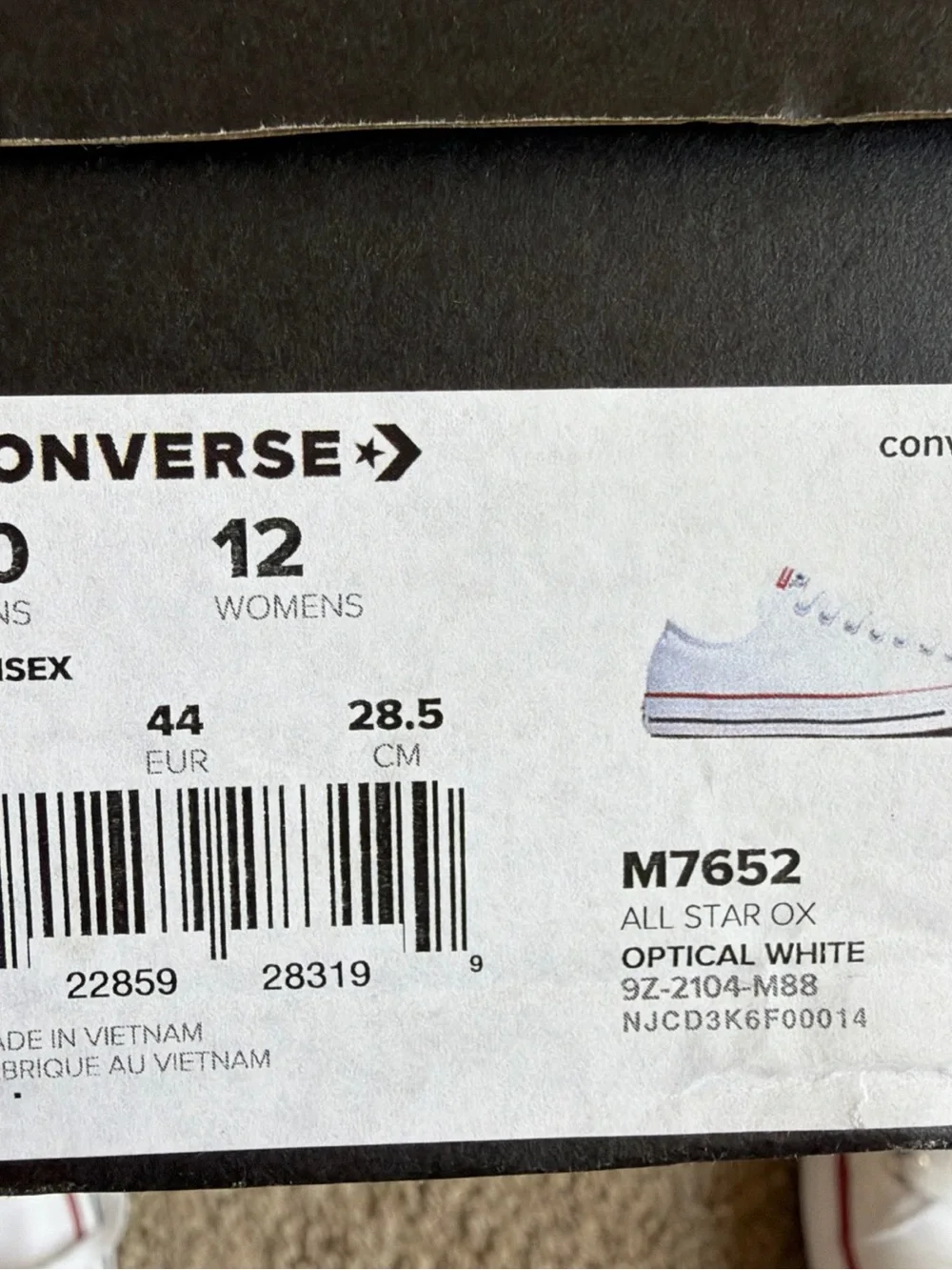 Converse White Low-Top Canvas Sneakers with Red Trim